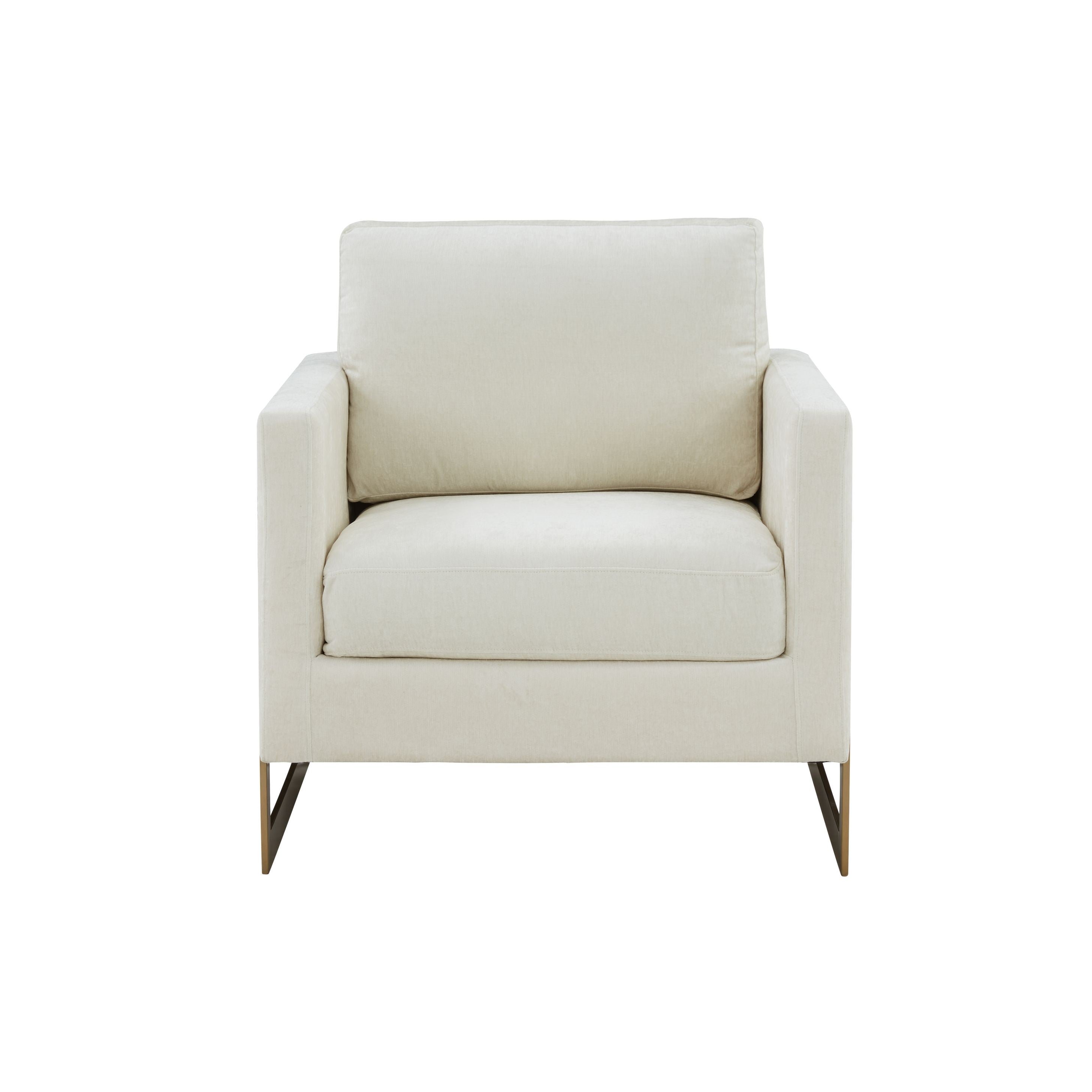 Modrest Prince - Contemporary Cream + Gold Fabric Accent Chair