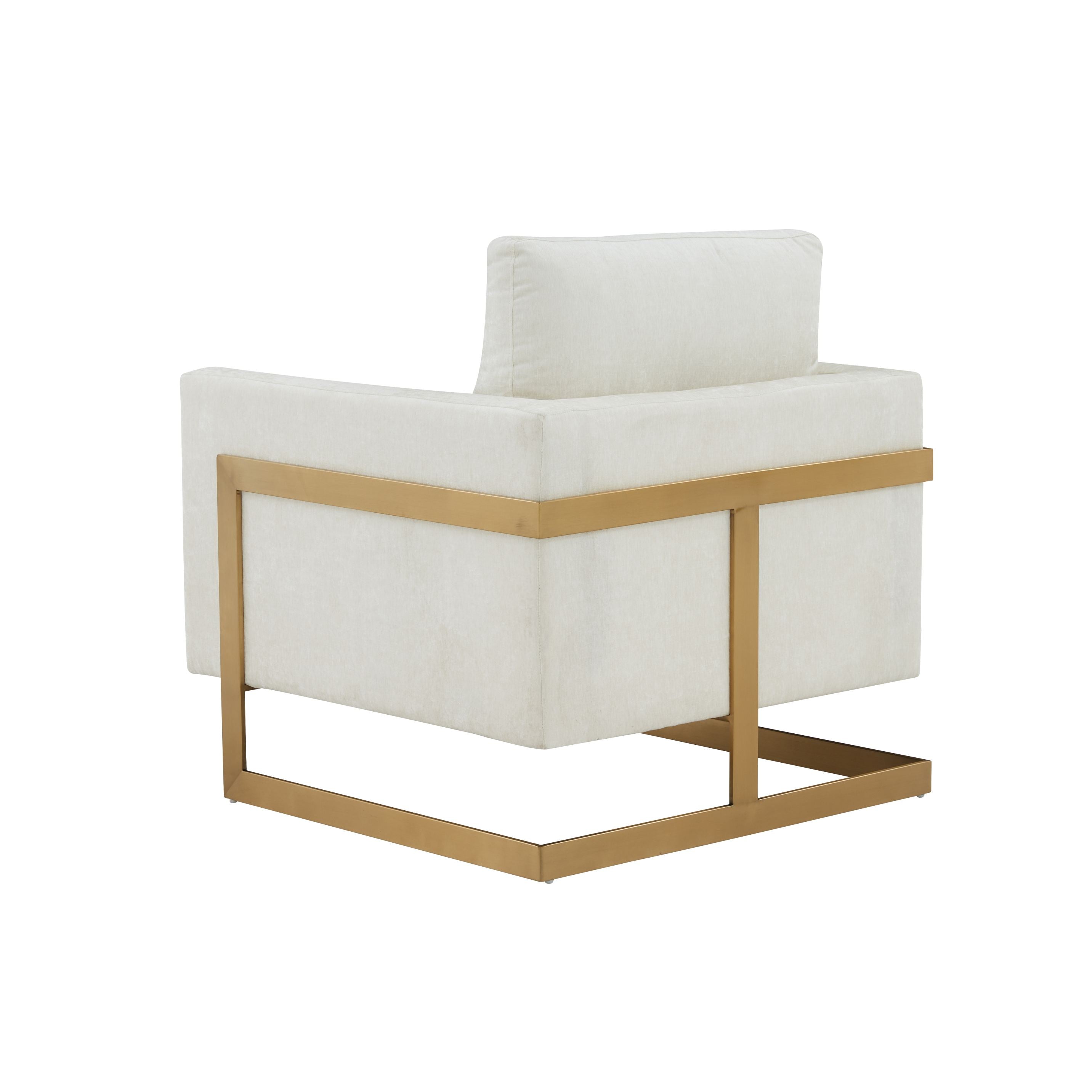 Modrest Prince - Contemporary Cream + Gold Fabric Accent Chair