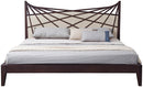 Modrest Prism Modern Brown & Beige Bonded Leather Bed