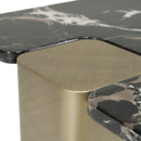 Modrest Quest - Modern Black Rose Marble + Antique Brass End Table