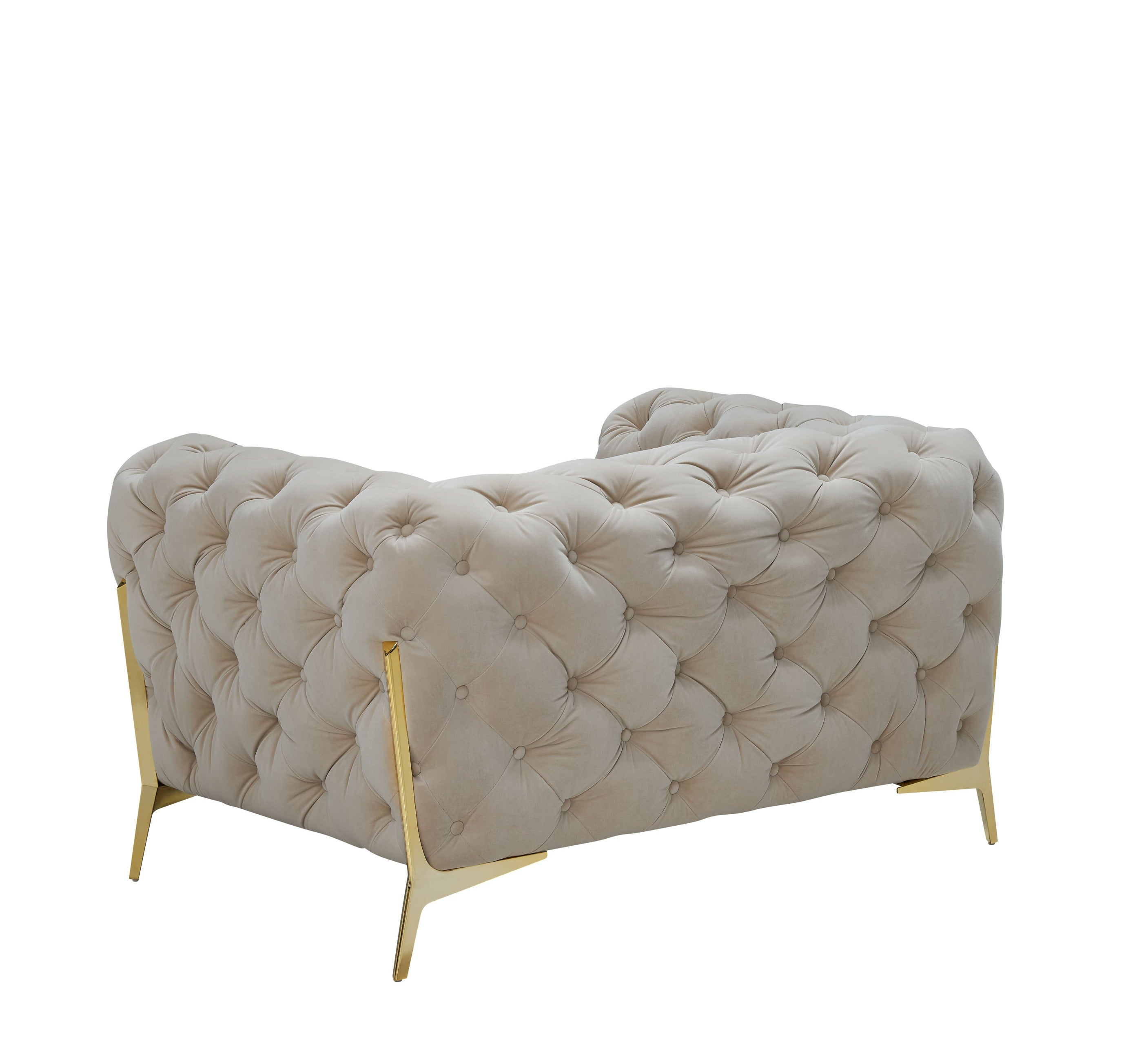Divani Casa Quincey - Transitional Beige Velvet Chair