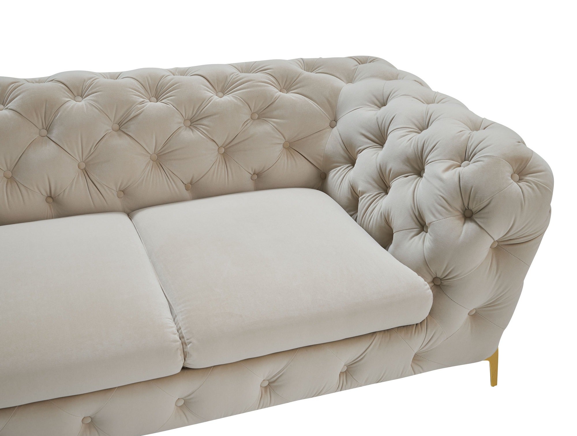 Divani Casa Quincey - Transitional Beige Velvet Chair