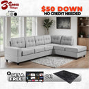 James Light Gray Reversible Sectional β FREE TV or Area Rug!