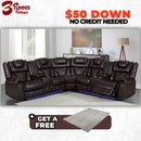 Alexa2023 Brown Reclining Sectional – Comes with a FREE Rug!