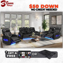DUBAI 3PC Black Power Reclining Set – FREE Rug or TV Included!