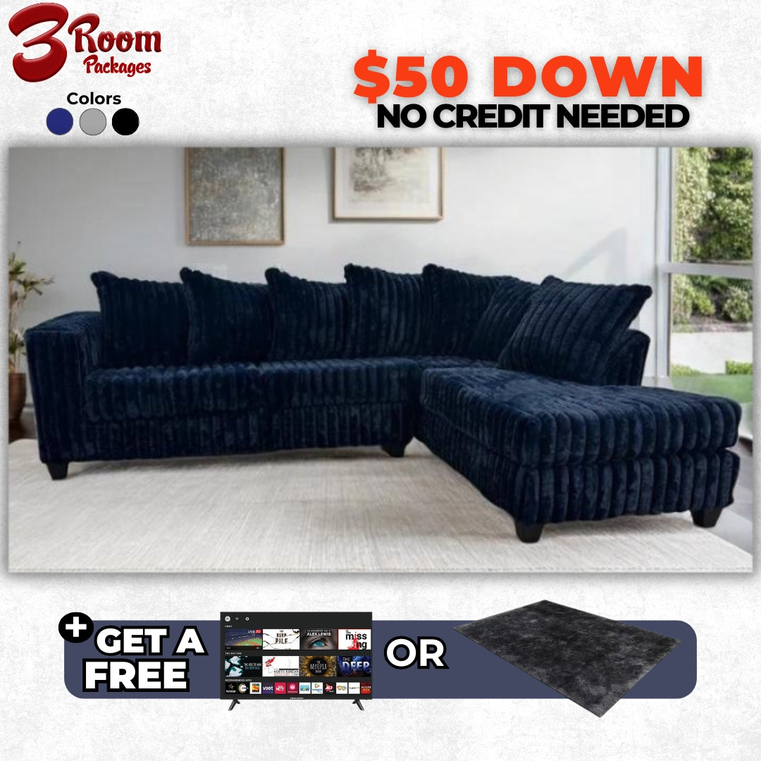 Jane Sectional with LED Lights – FREE TV or Area Rug!