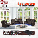 Luz 3PC Reclining Set โ FREE TV or Area Rug!