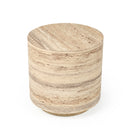 Nova Domus Roma - Modern Faux Travertine Round End Table