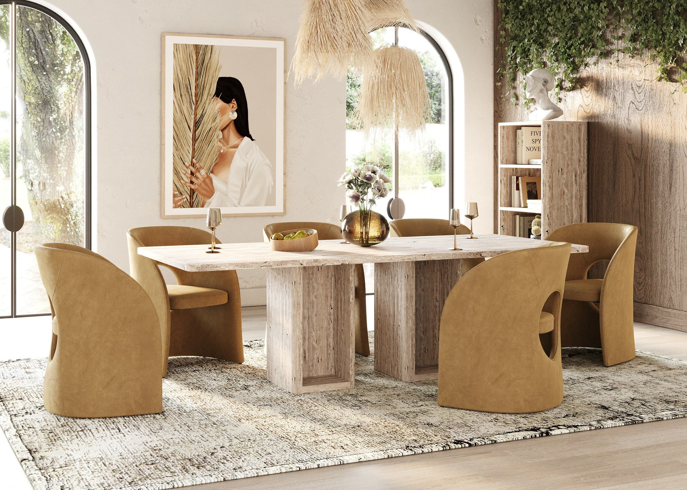 Modrest Brea - Modern Tan Fabric Dining Chair