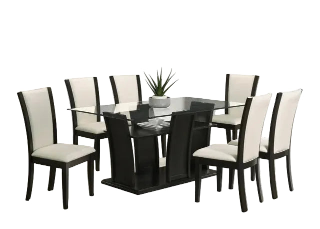 Florida - White (LINEN) Dining Table + 6 Chair Set