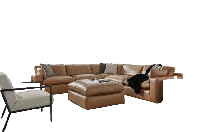 Ashley 309-01 - 5PC Genuine Leather Sectional Set
