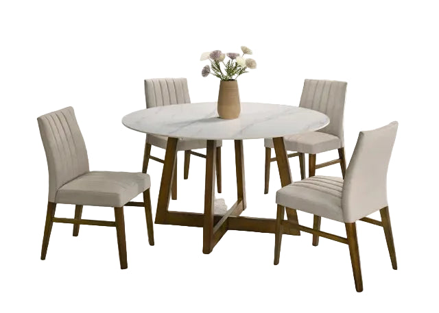 ENZO20 Dark Oak Dining Table + 4 Chair Set
