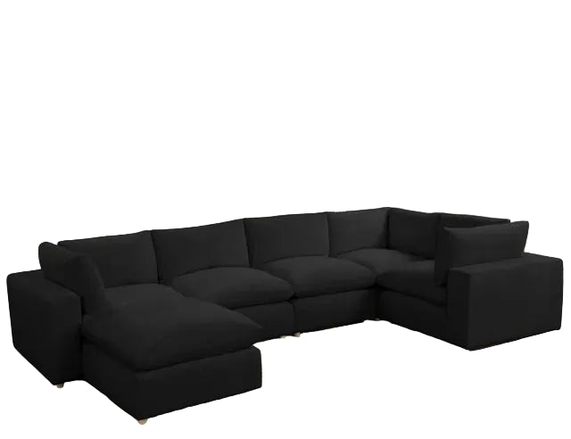 XLCLOUD BLACK2 Sectional + Ottoman Set