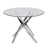 D107 - Gray - Glass Table + 4 Chairs