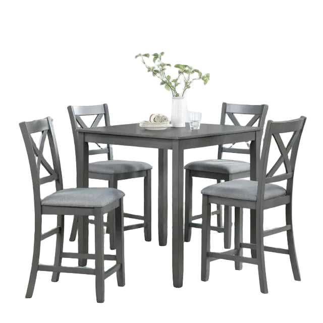 Tahoe - Grey - Pub Table + 4 Chairs