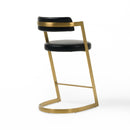 Modrest Shandra - Black Pleather + Gold Counter Stool