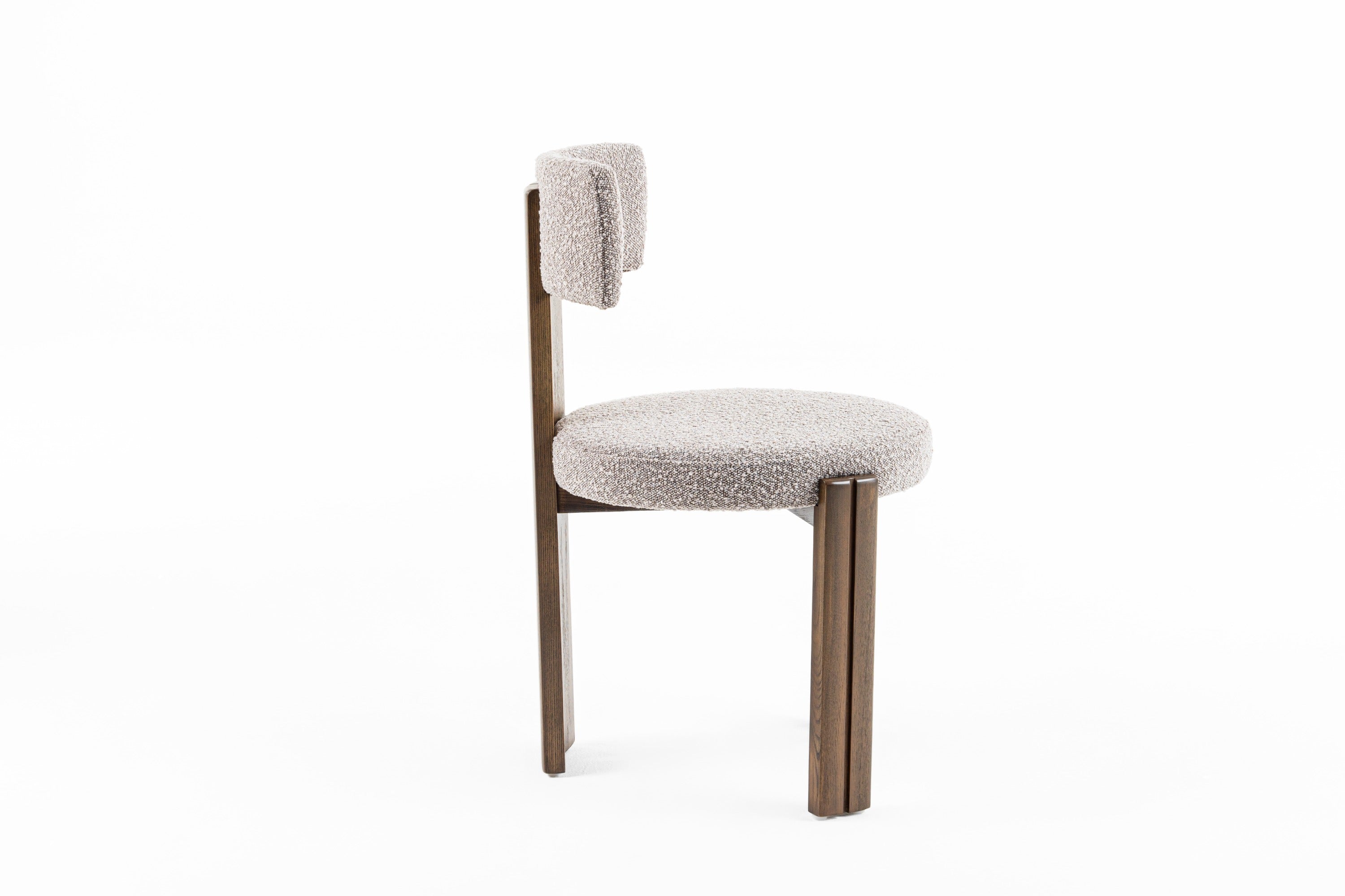 Modrest Sheridan - Mid-Century Modern Grey Fabric + Walnut Dining Chair
