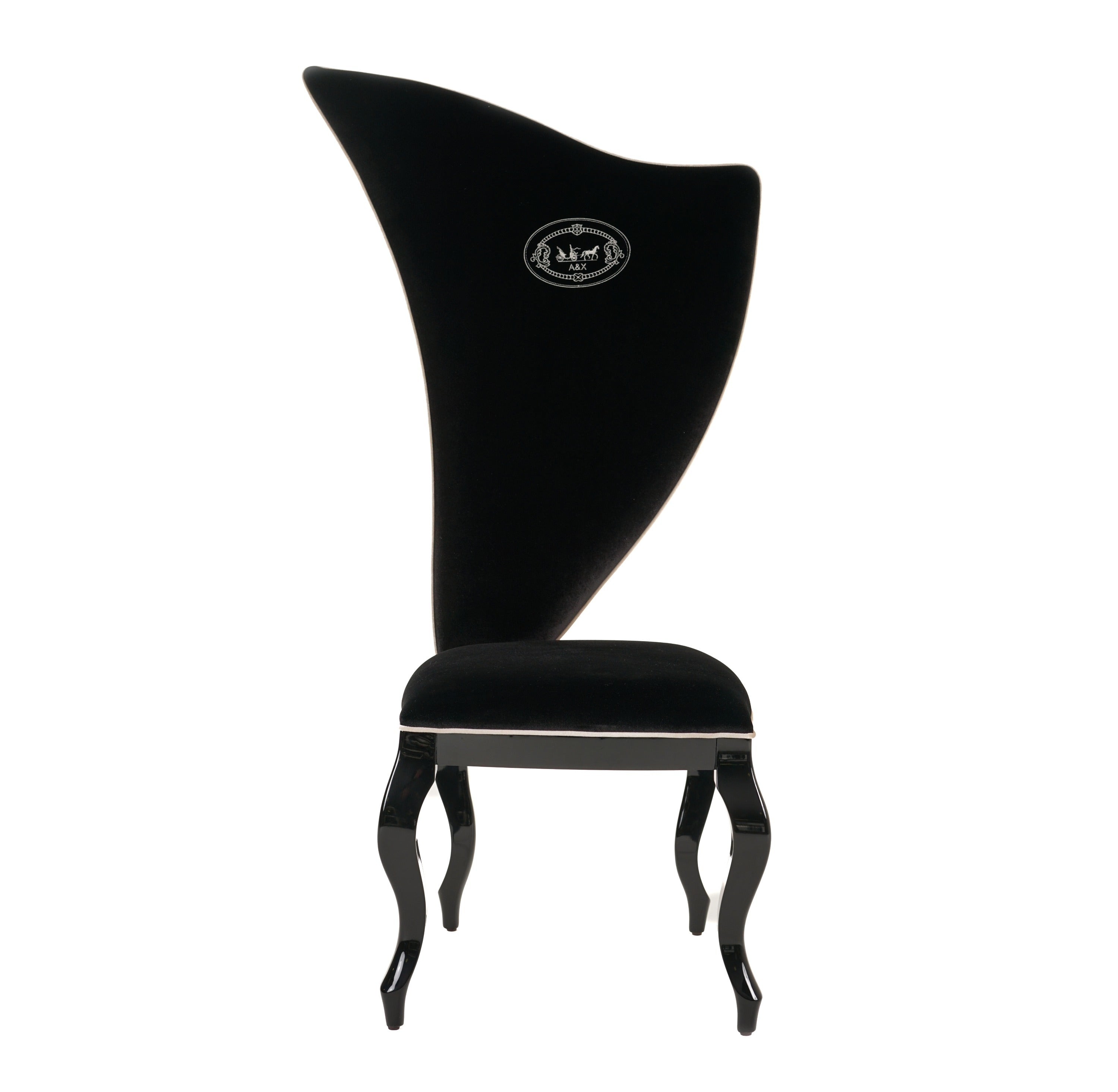 A&X Sovereign - Transitional Black Fabric Chair (Set of 2)
