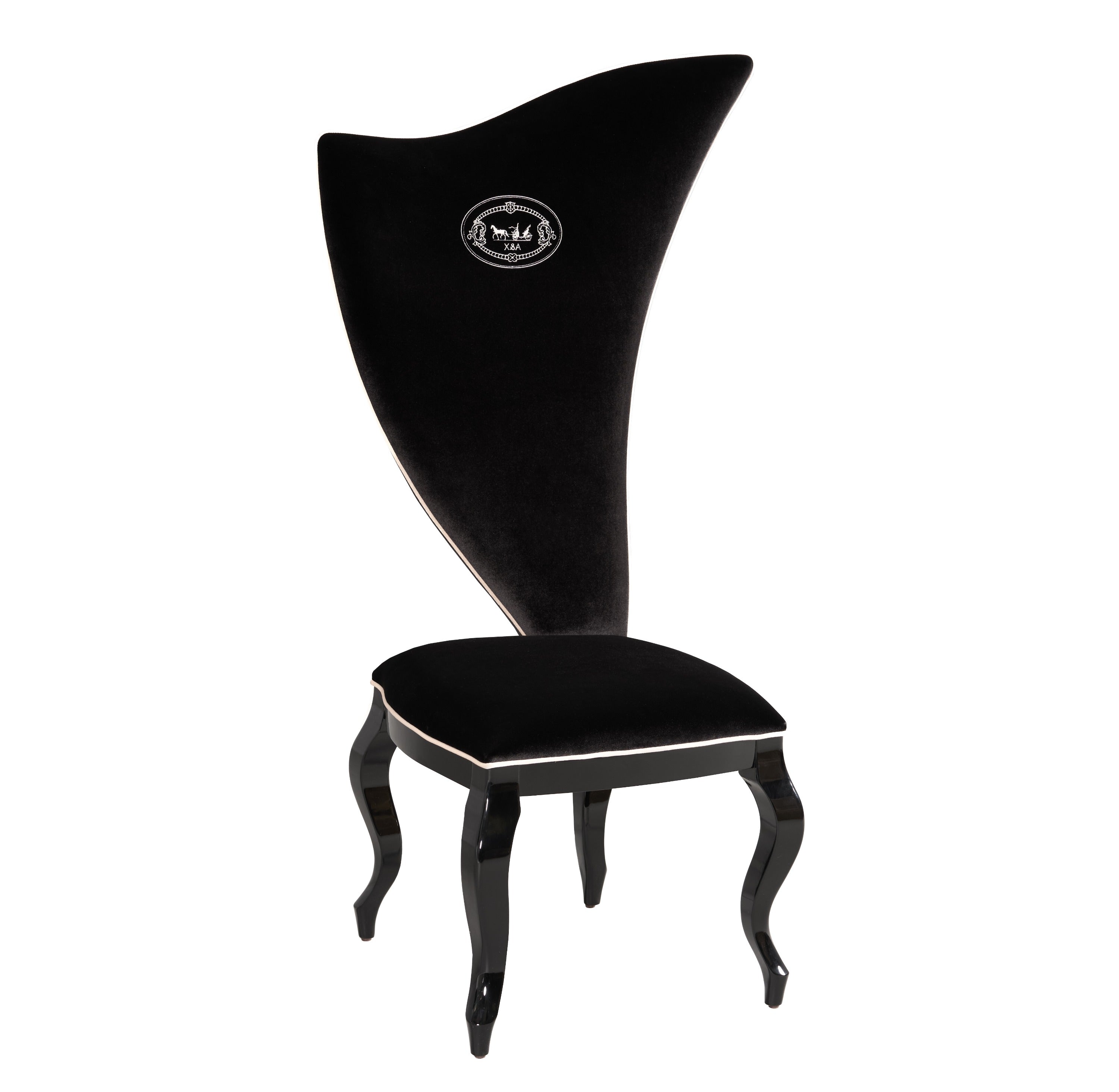 A&X Sovereign - Transitional Black Fabric Chair (Set of 2)