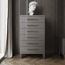 Modrest Splendor - Grey High Gloss Slatted Chest