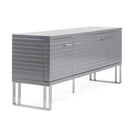 Modrest Splendor - Grey High Gloss Slatted Buffet