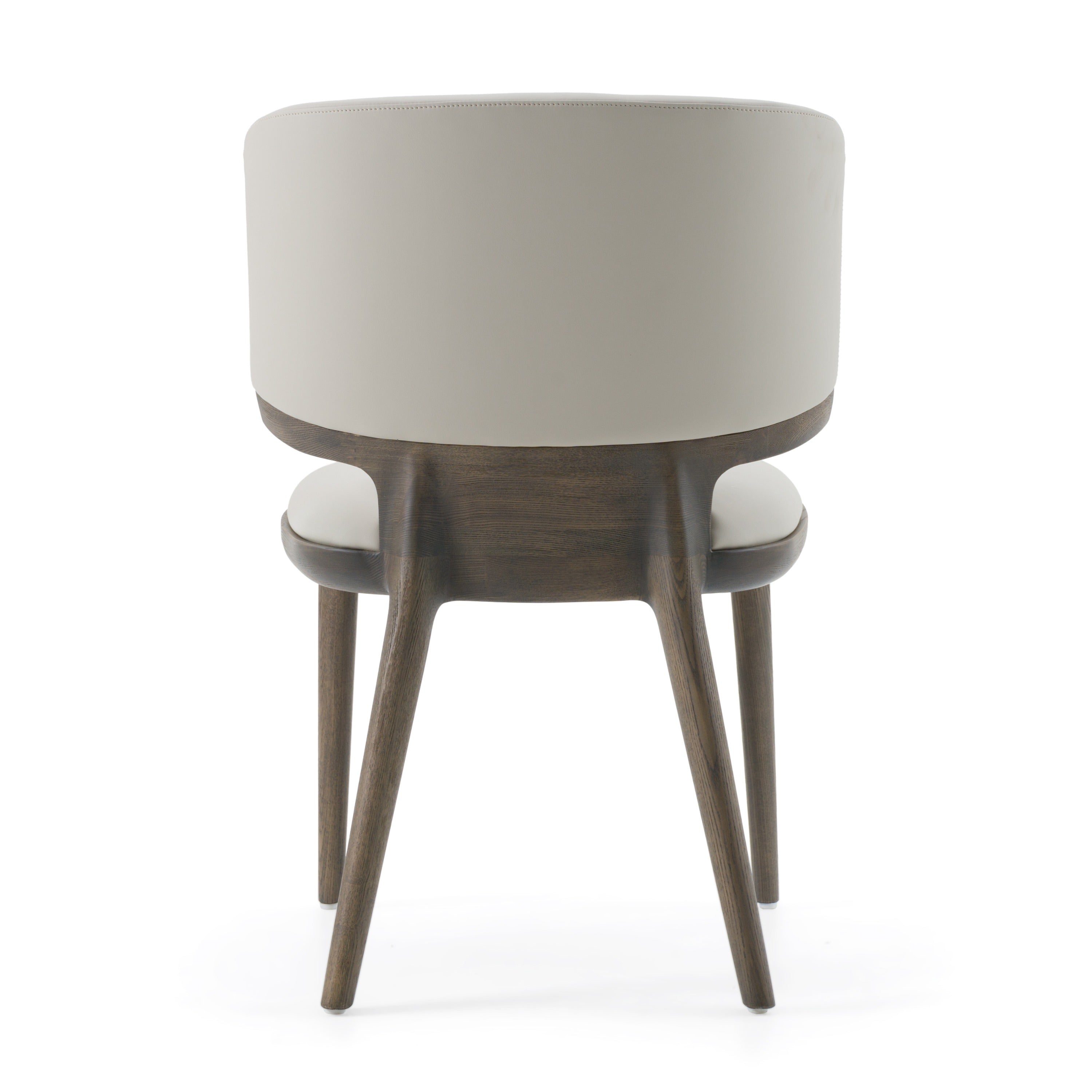 Modrest Stanley Contemporary Grey Leatherette and Grey Ash Set of 2 Dining Chair