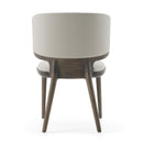 Modrest Stanley Contemporary Grey Leatherette and Grey Ash Set of 2 Dining Chair