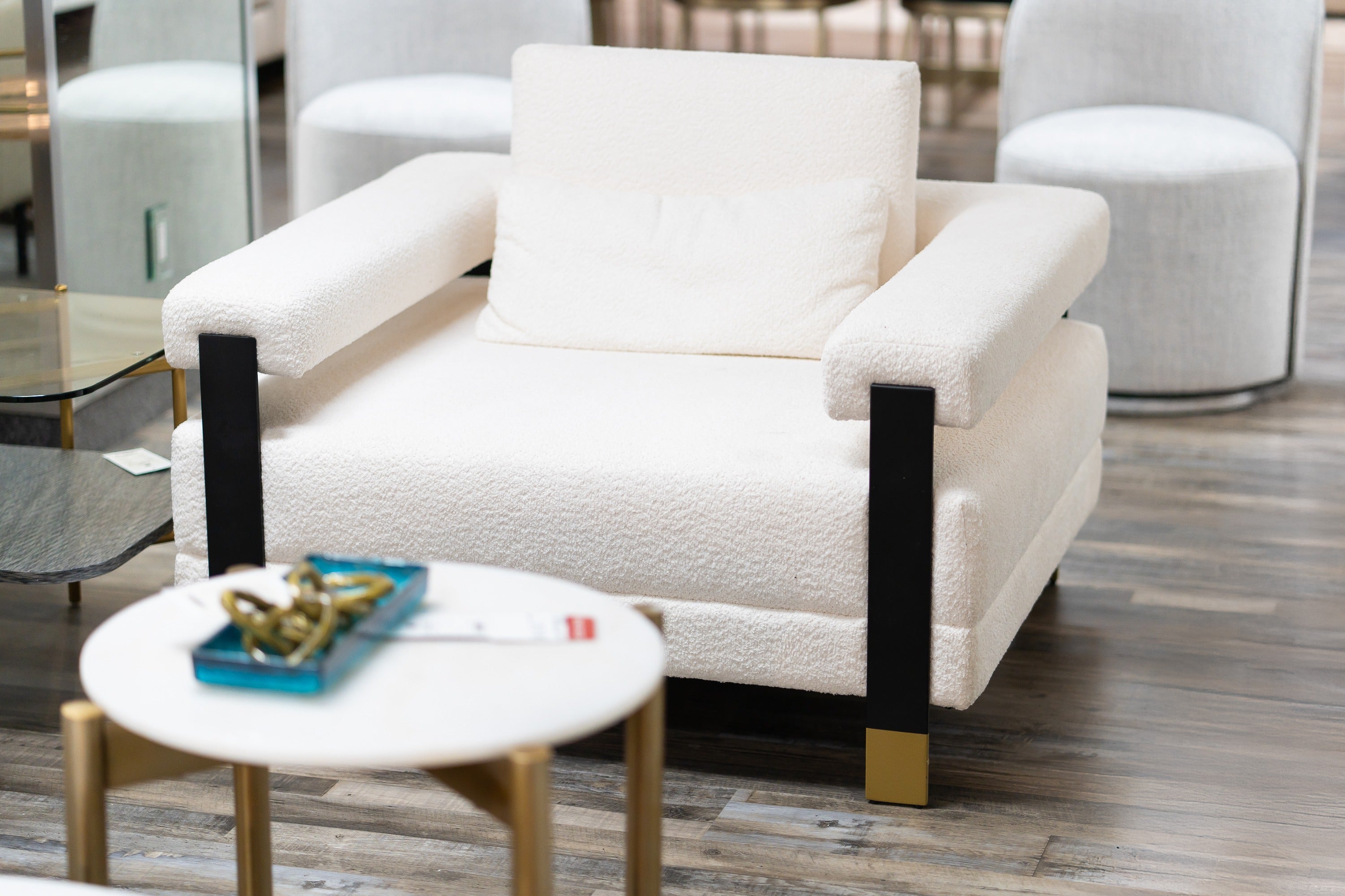 Divani Casa Stratford - Modern Off-White Fabric Accent Chair