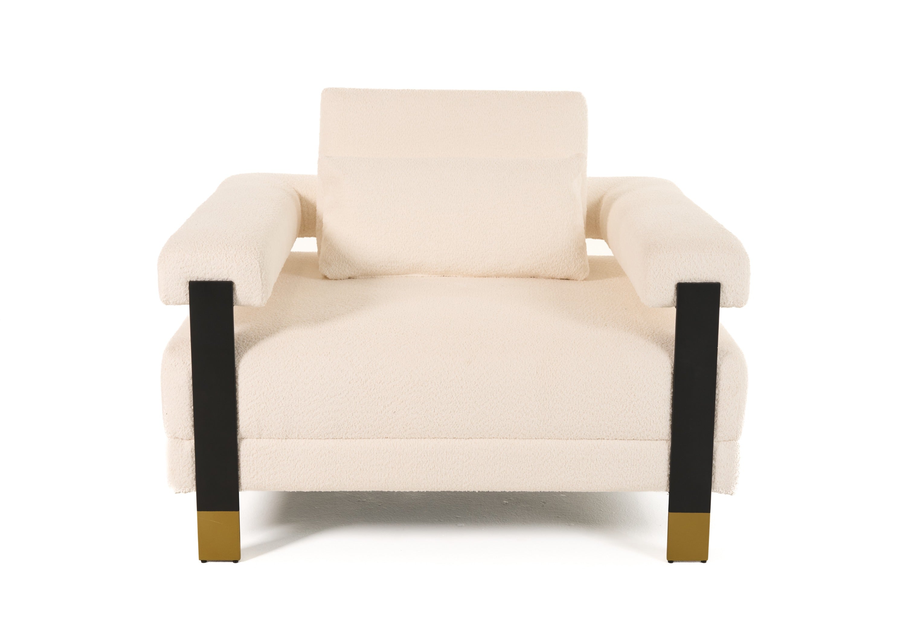 Divani Casa Stratford - Modern Off-White Fabric Accent Chair