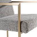 Modrest Suzanne - Modern Grey Fabric + Antique Brass Dining Chair