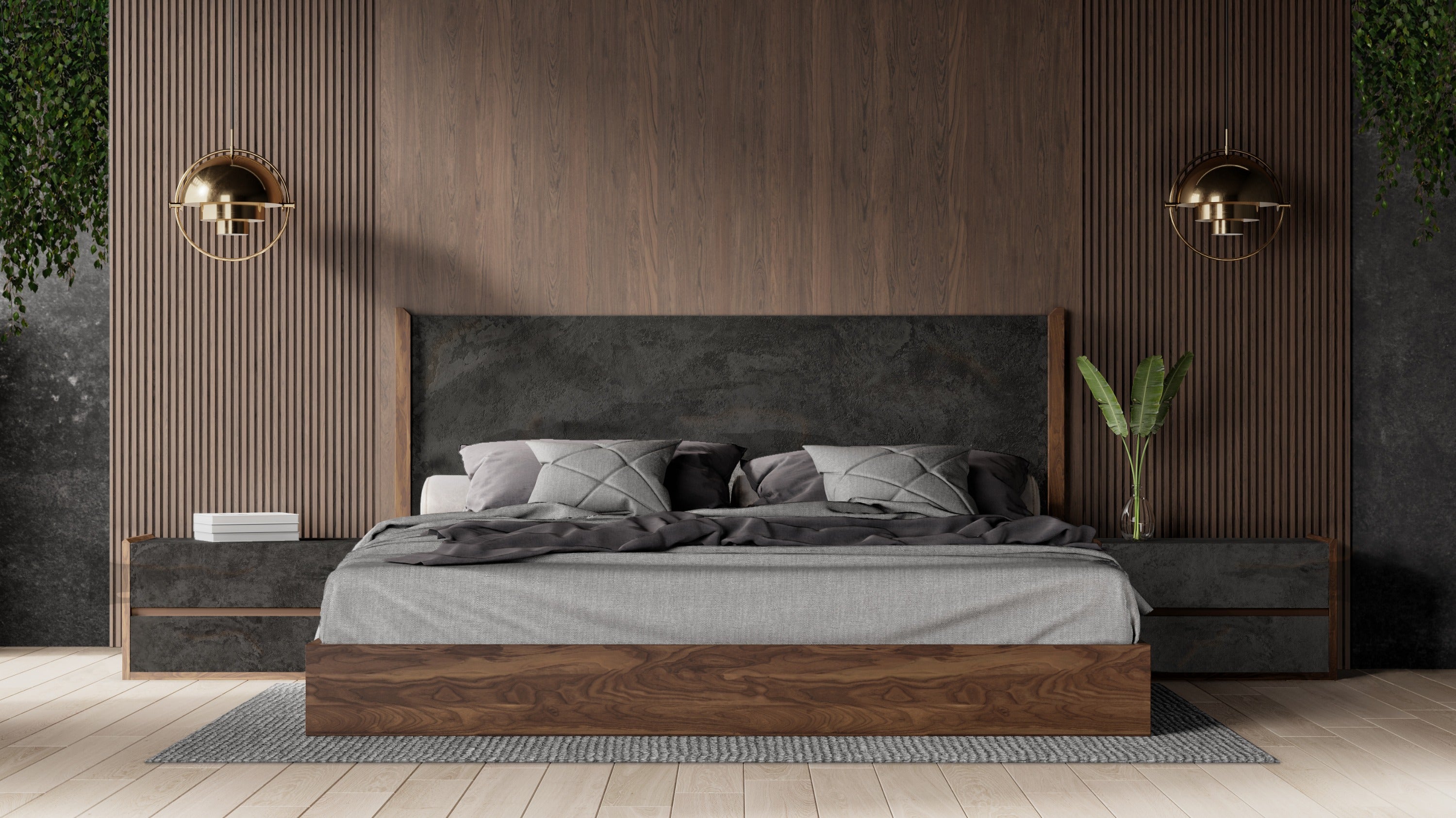 Nova Domus Rado Modern Walnut & Stucco Nightstand