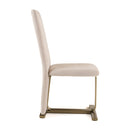 Modrest Tasha - Modern Beige Linen + Brushed Brass Dining Chair (Set of 2)