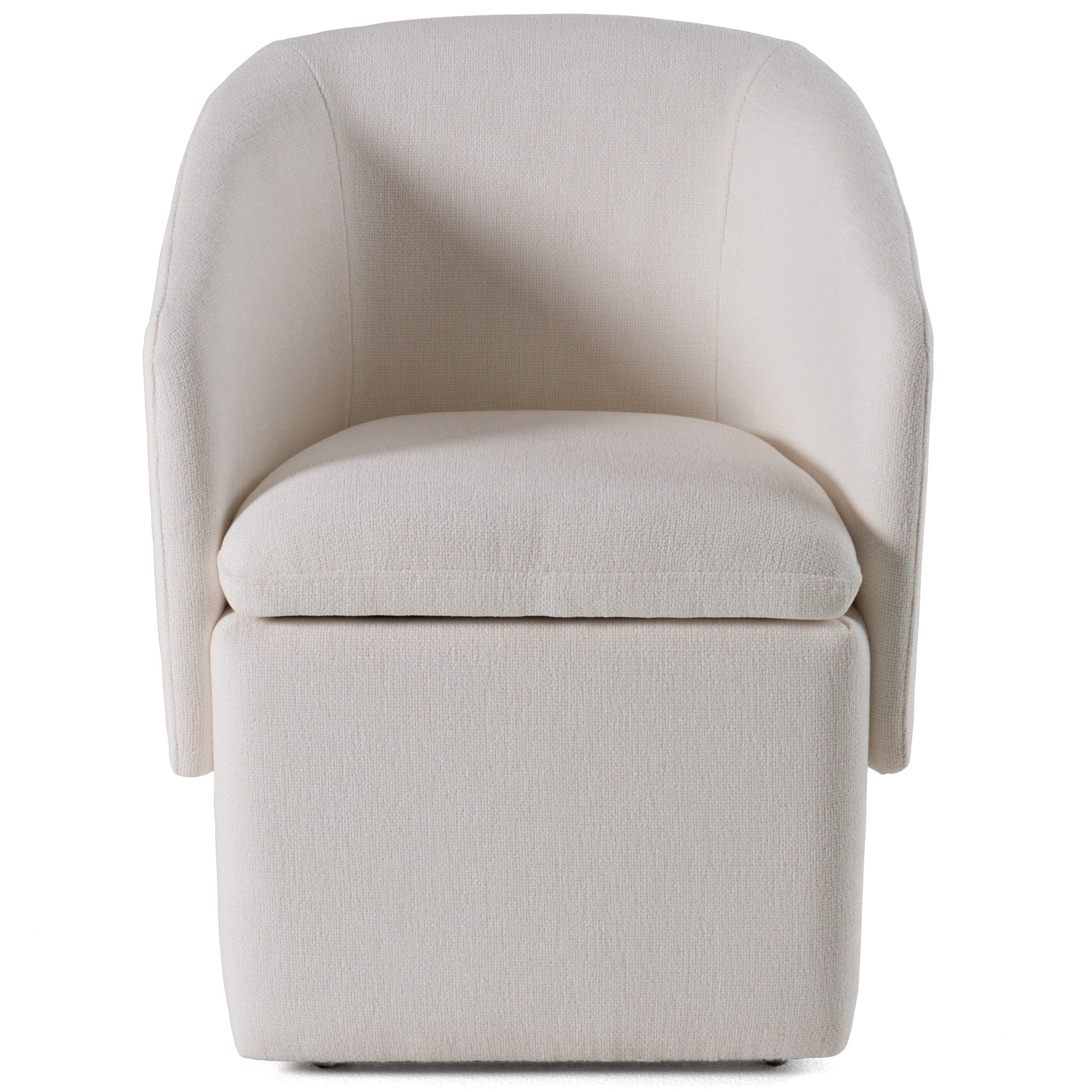 Modrest Tassell - Modern Ivory Fabric Dining Chair w/ Castor Wheels