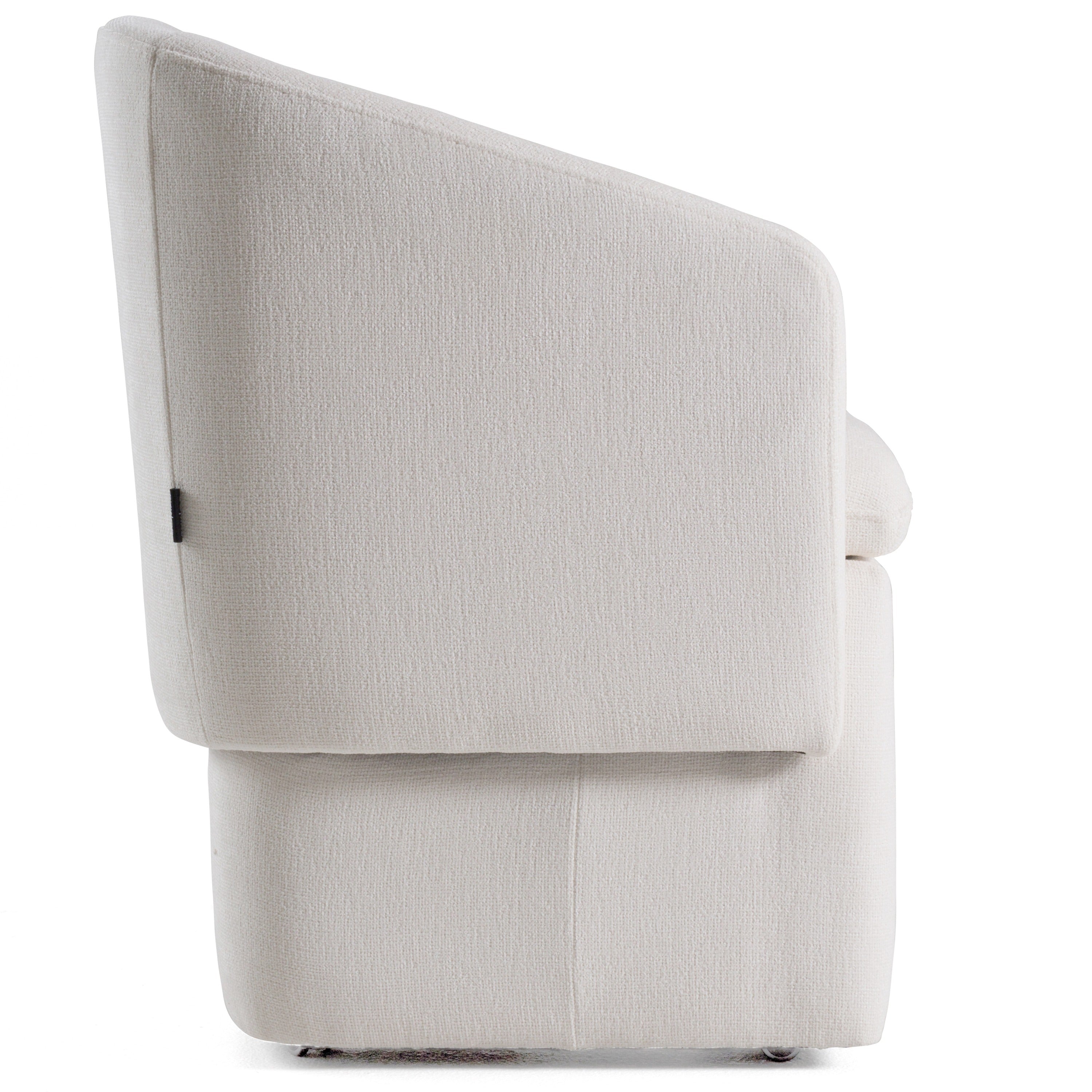 Modrest Tassell - Modern Ivory Fabric Dining Chair w/ Castor Wheels