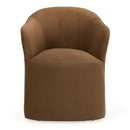 Modrest Timothy - Modern Brown Fabric Dining Chair w/ Castor Wheels