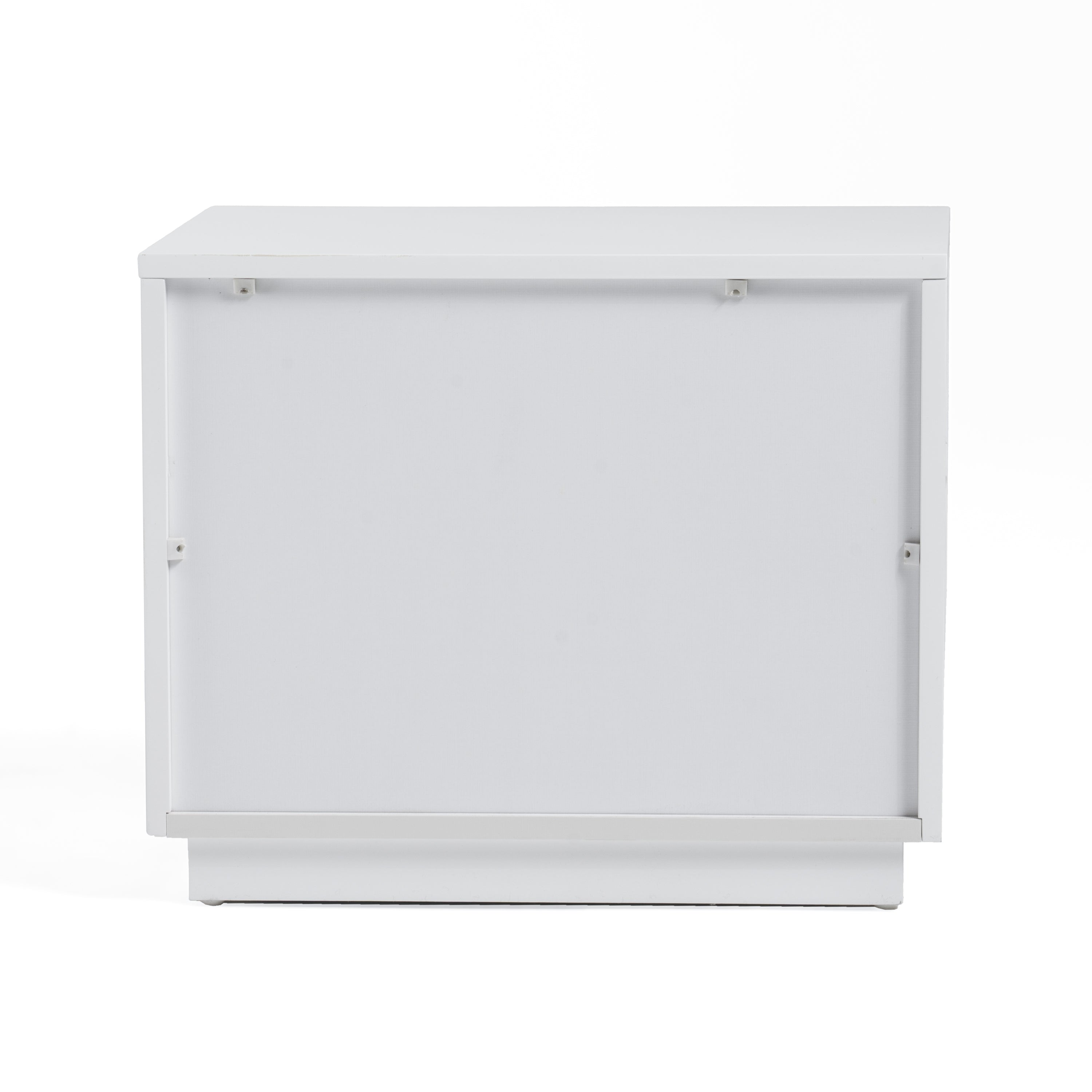 Modrest Token - Modern White & Stainless Steel Nightstand