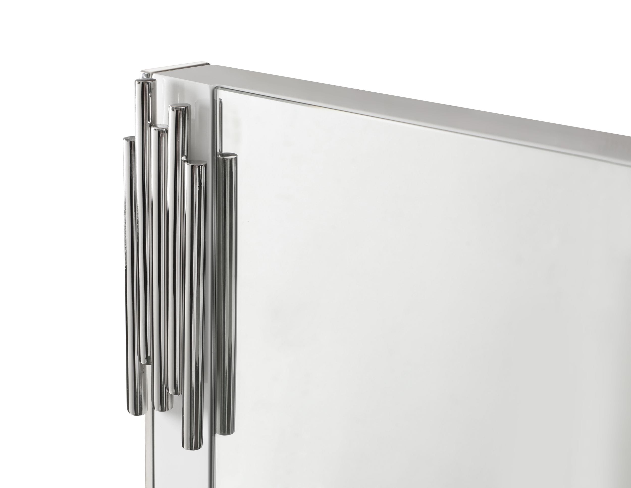 Modrest Token - Modern White & Stainless Steel Mirror