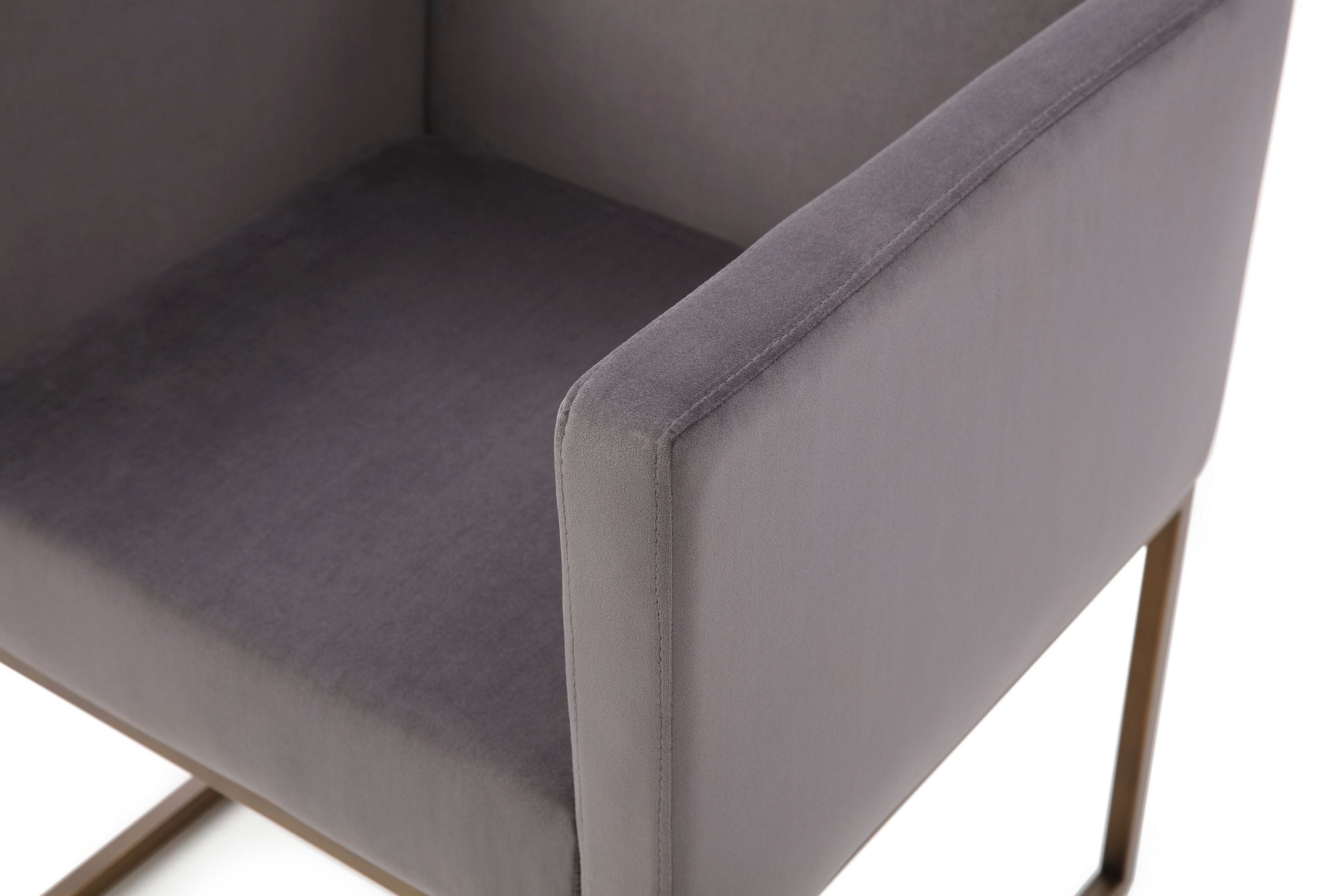 Modrest Marty - Modern Dark Grey & Copper Antique Brass Dining Chair