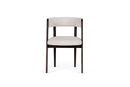 Modrest Vegas  - Modern Cream Fabric + Walnut Oak Dining Chair (Set of 2)