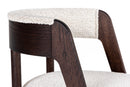 Modrest Vegas  - Modern Cream Fabric + Walnut Oak Dining Chair (Set of 2)