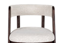 Modrest Vegas  - Modern Cream Fabric + Walnut Oak Dining Chair (Set of 2)