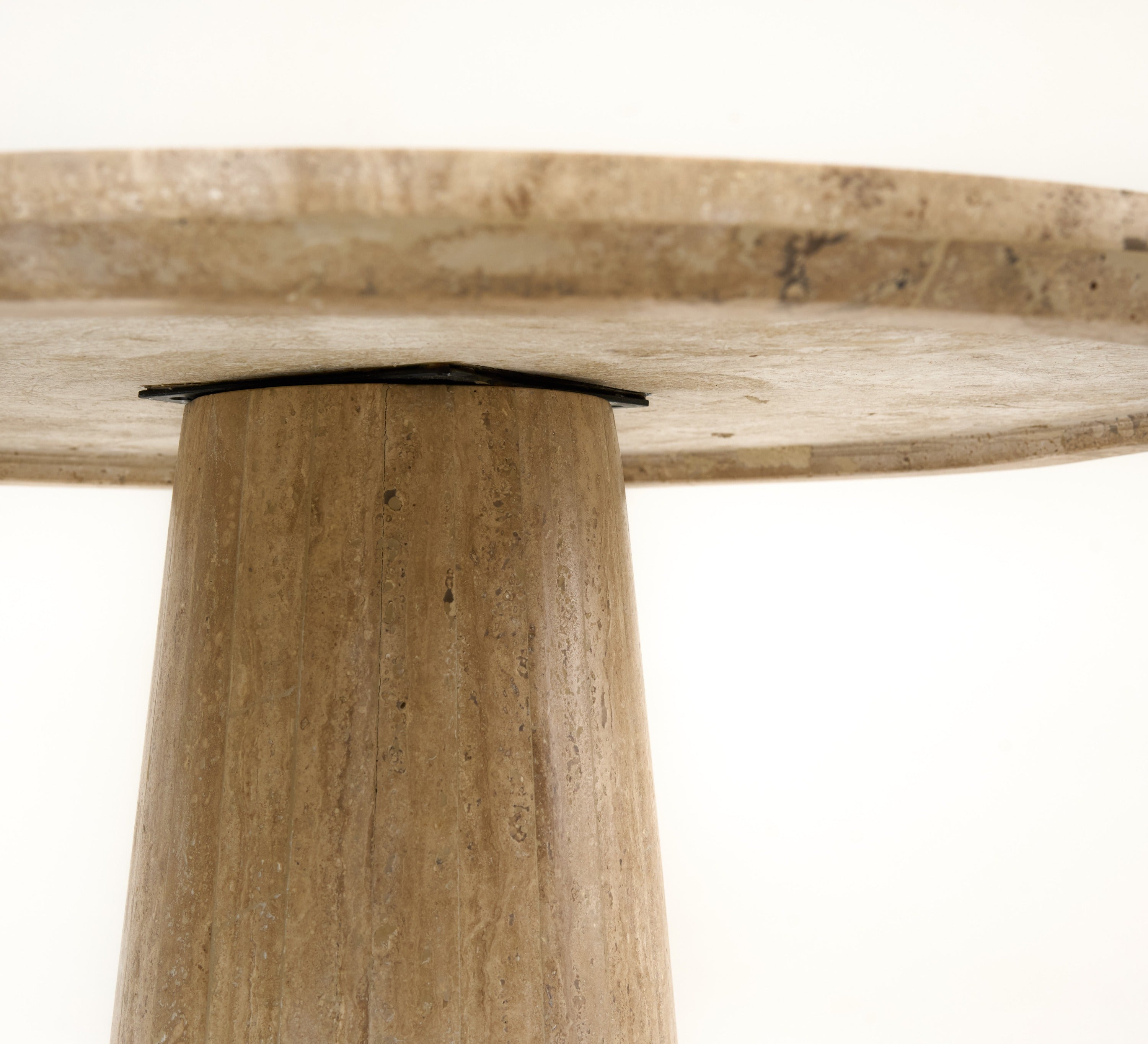Modrest Velma - Modern Travertine Marble Round Dinette Table