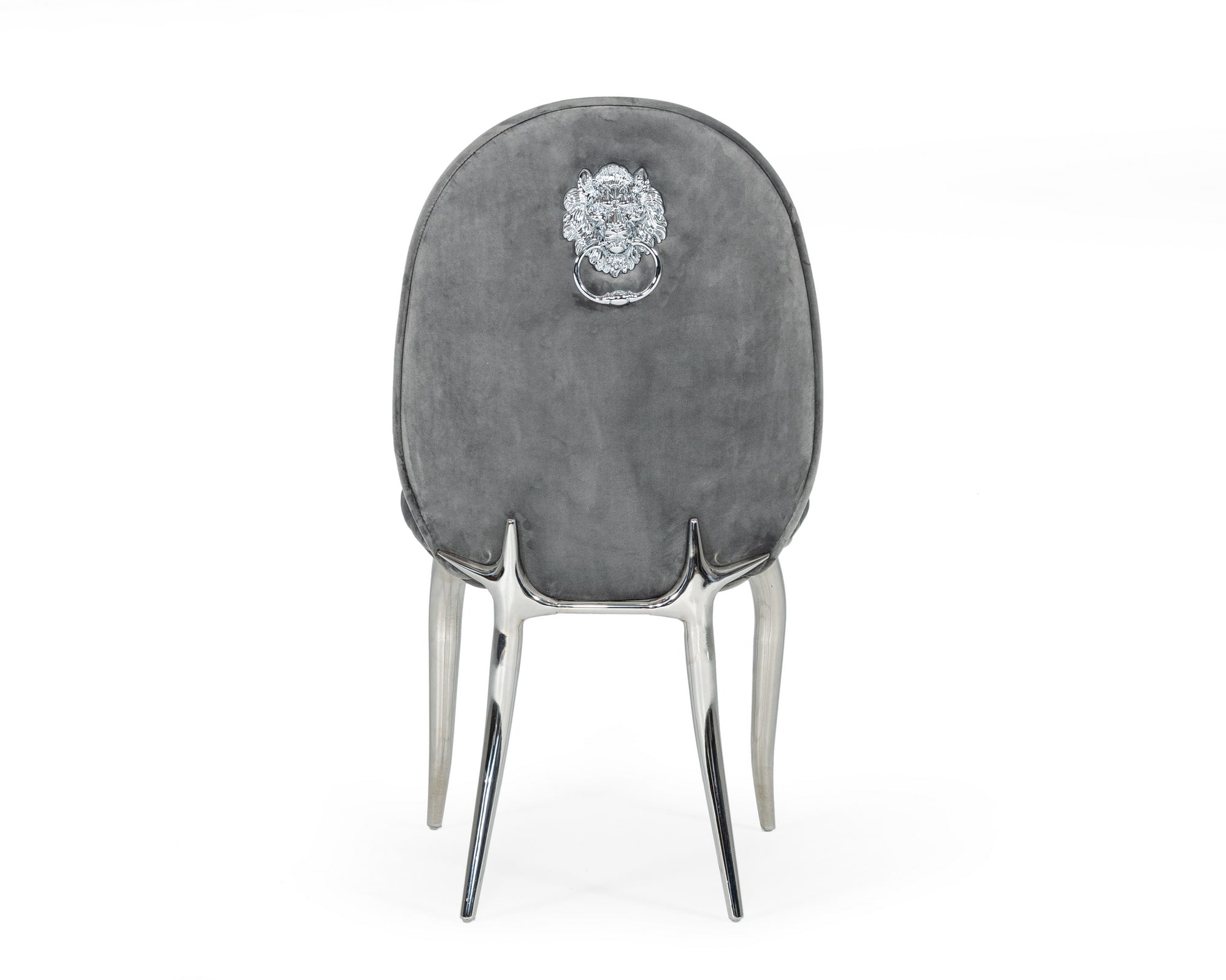 Modrest Vince - Glam Grey Velvet Dining Chair Set of 2