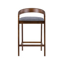 Modrest Vougler - Modern Grey Fabric + Walnut Counter Chair (Set of 2)