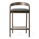 Modrest Vougler - Modern Grey Fabric + Wenge Counter Chair (Set of 2)