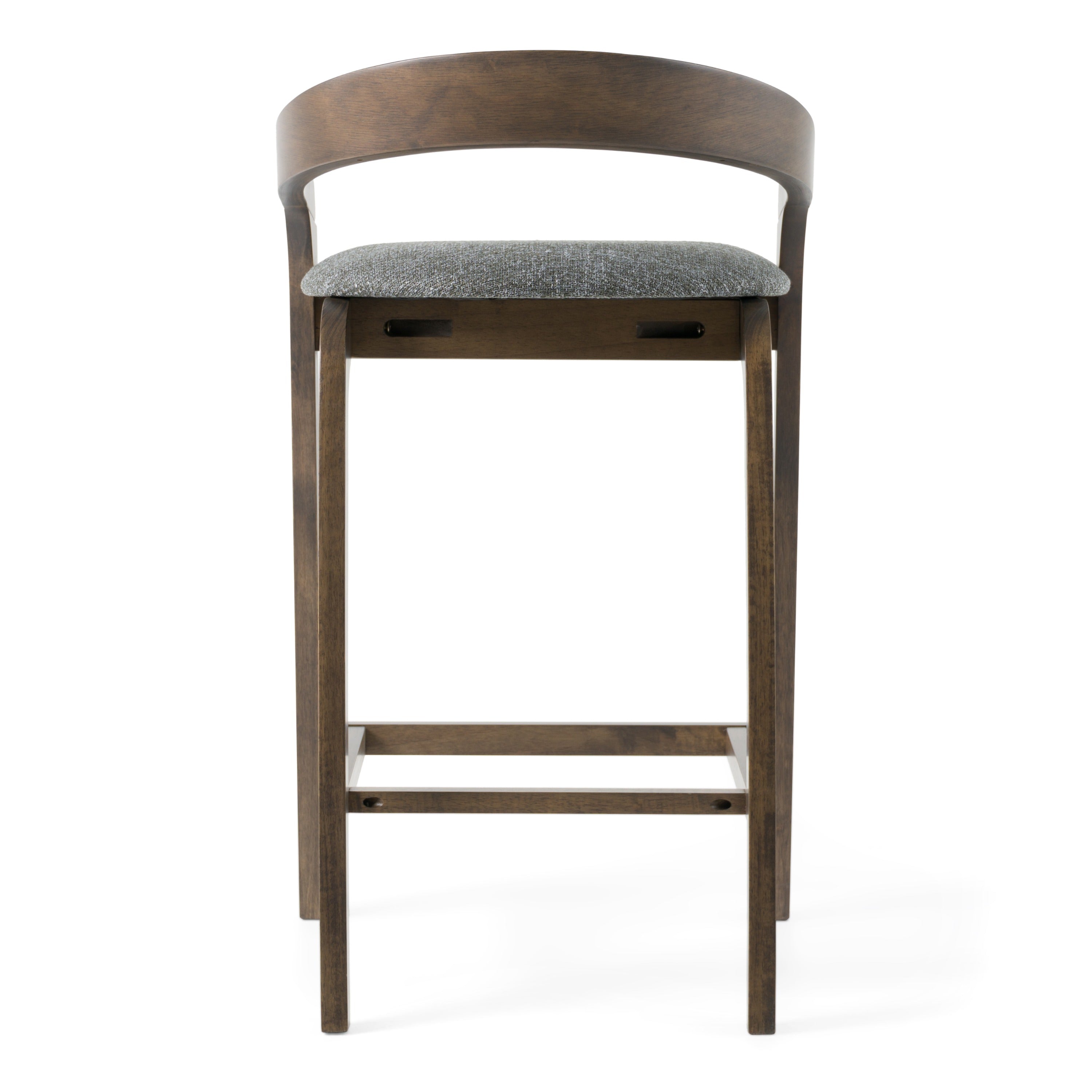 Modrest Vougler - Modern Grey Fabric + Wenge Counter Chair (Set of 2)