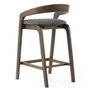 Modrest Vougler - Modern Grey Fabric + Wenge Counter Chair (Set of 2)