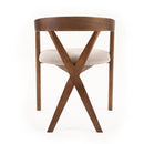Modrest Weiss - Mid-Century Modern Light Brown Fabric + Walnut Dining Chair