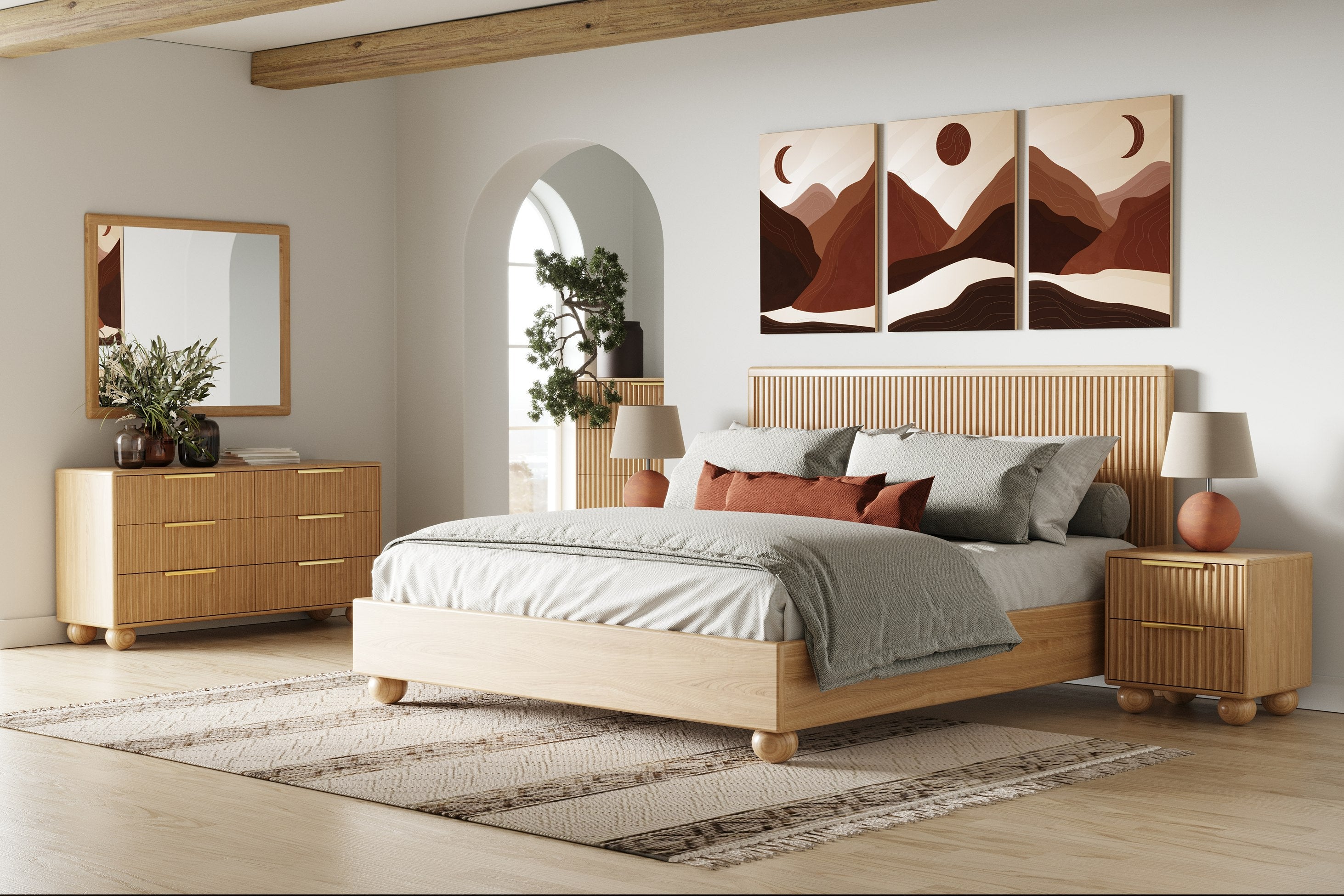 Modrest Winters - Modern Natural Oak Bed