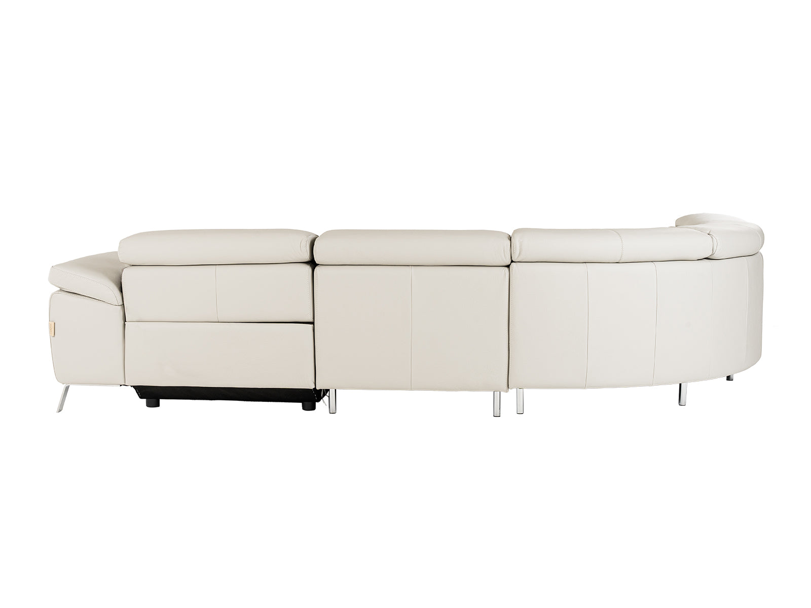 Lamod Italia Mini Wonder - Italian Modern Grey Leather Sectional Sofa with Recliner